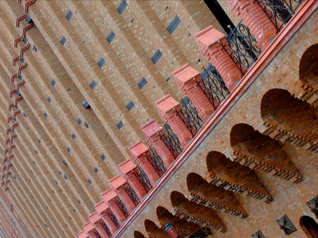 Wall of large hotel